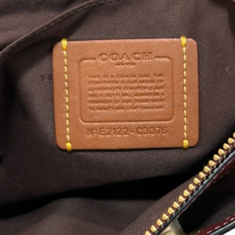 Coach Polly Pebbeled Grain Leather Crossbody in Maroon EUC - Picture 4 of 16